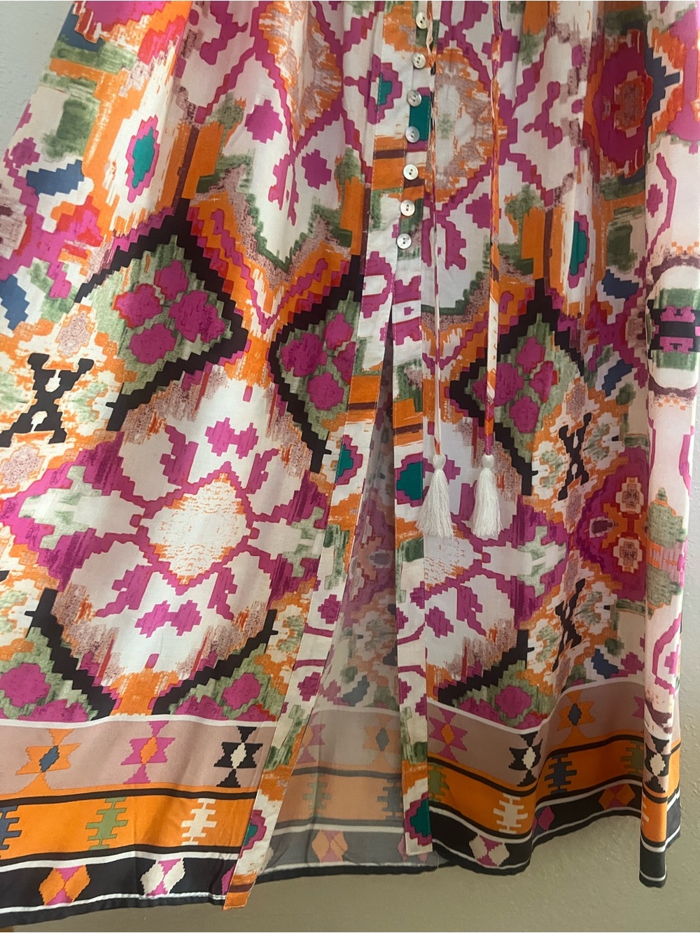 Christian Siriano Pink Orange Multicolor Geometric Maxi Skirt - Picture 7 of 9